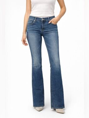 Paper Denim Cloth Flare Jeans 28 Blue Low Rise Y2K Bootcut Medium Wash Chic